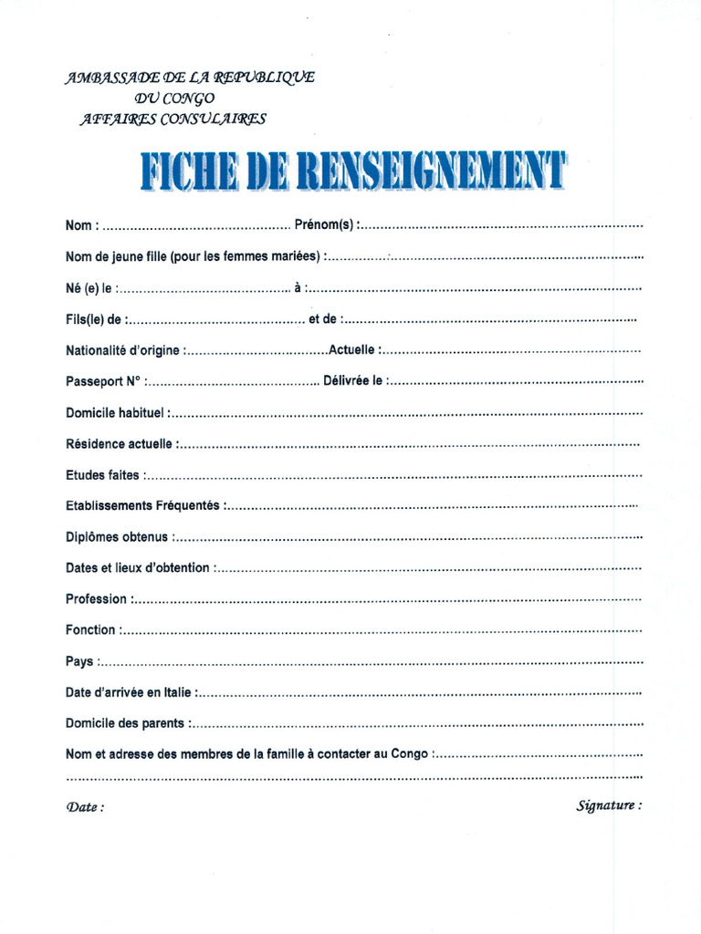 Fiche de Renseigment28012021 | PDF