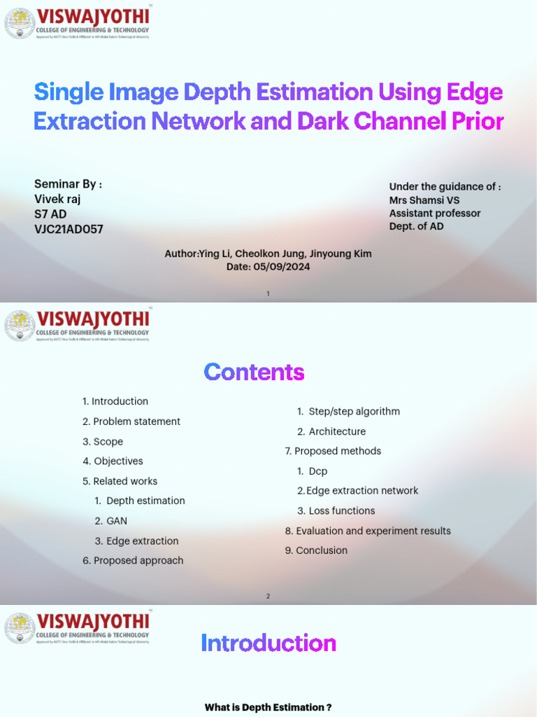 Single Image Depth Estimation Using Edge Extraction Network and Dark ...