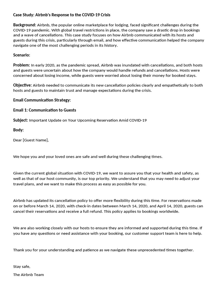 Case Study - Email - Air BNB | PDF