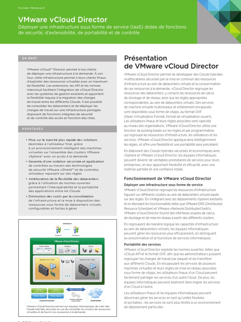 VMware Vcloud Director Datasheet | PDF | VMware | Centre de données