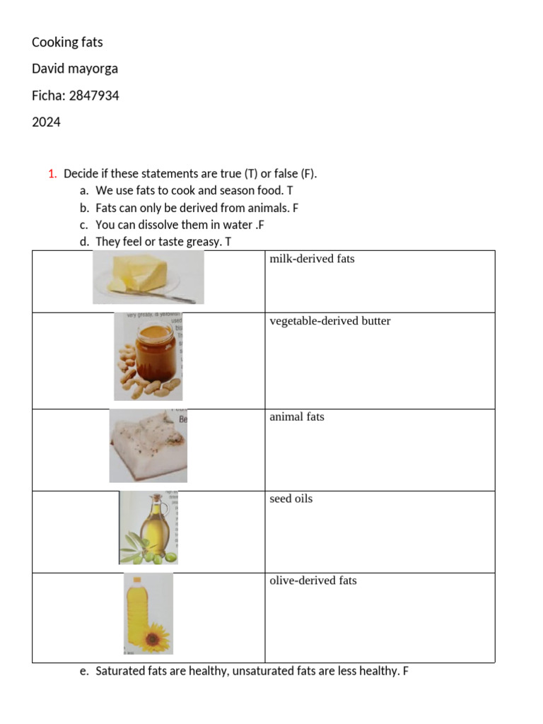 Cooking Fats | PDF