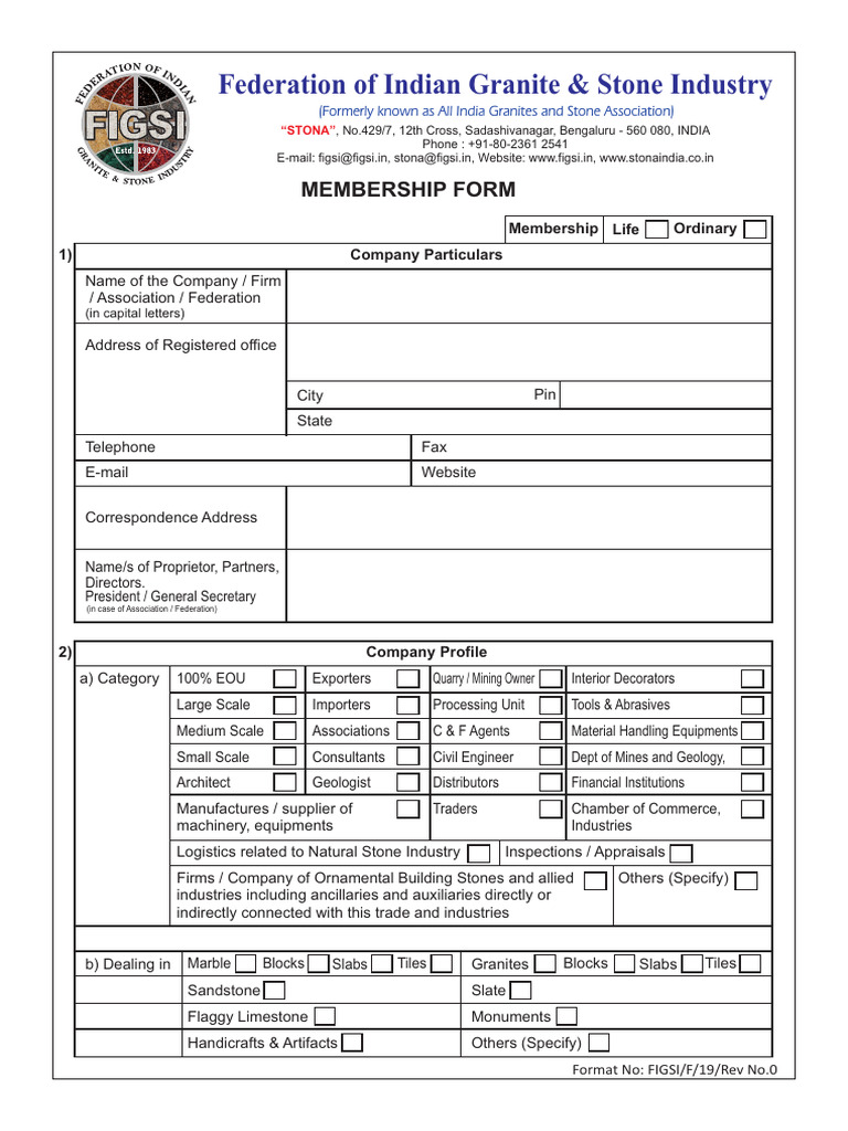 Membership+Form+ +FIGSI+ +NEW | PDF