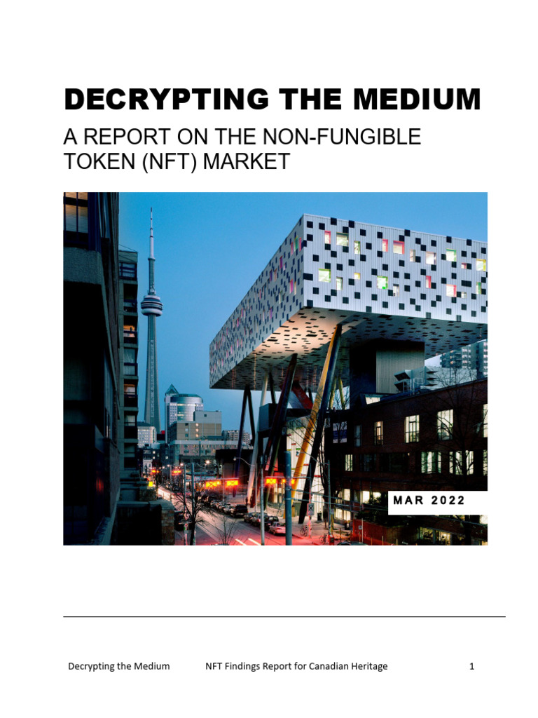 NFT Market Insights for Canadian Heritage | PDF | Cryptocurrency | Politics