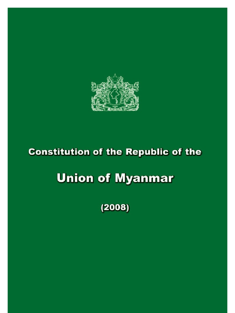 Myanmar Constitution 2008 English Version PDF Supreme Courts