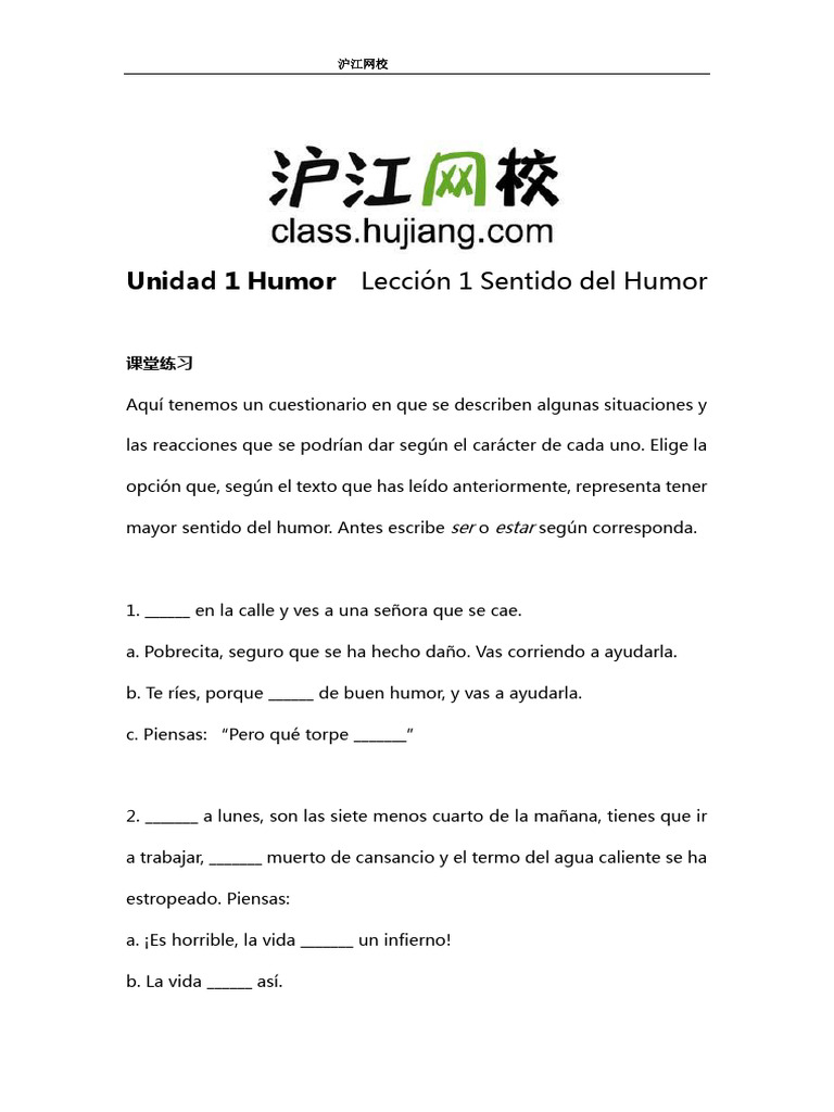 C1 Unidad 1 Humor | PDF