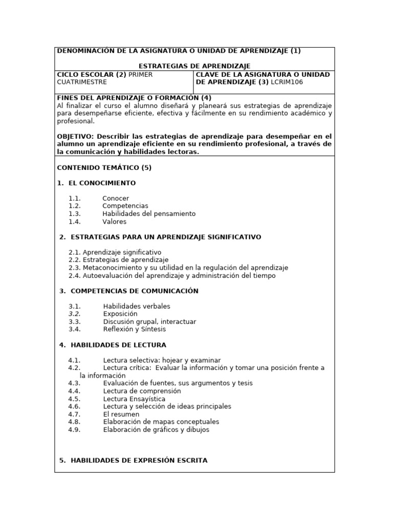 Estrategias de Aprendizaje | PDF