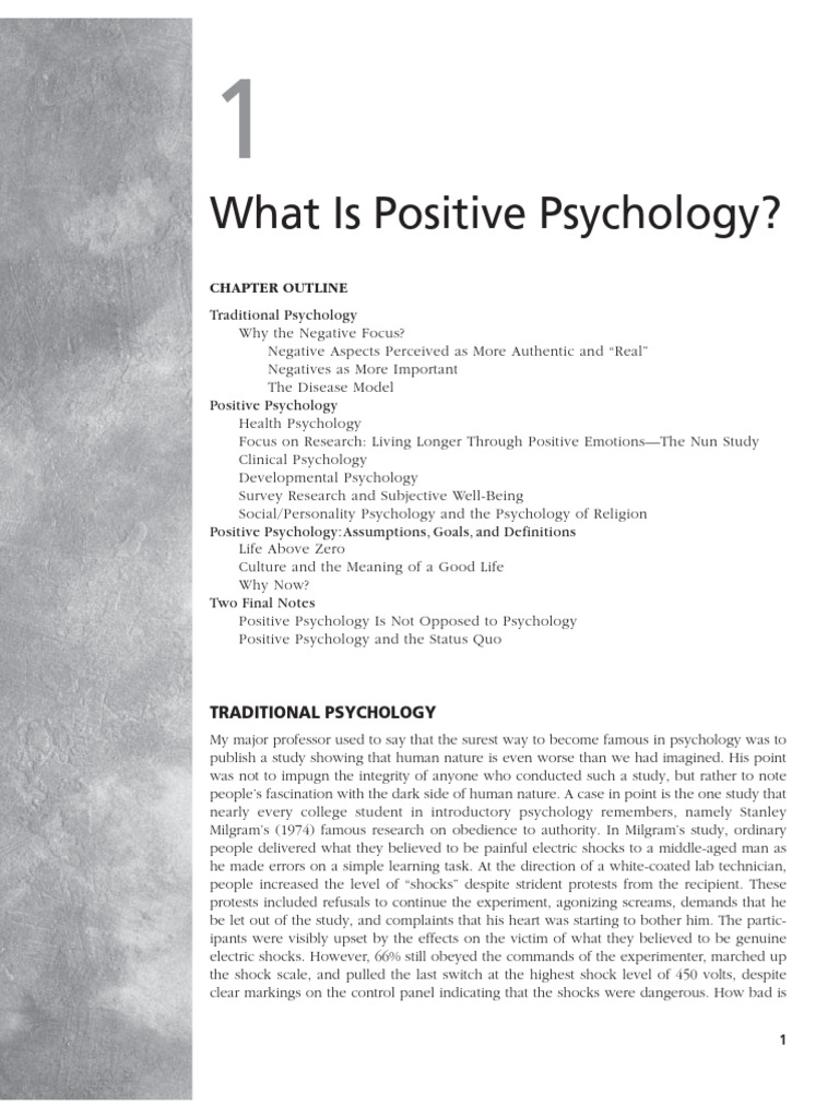 Chapter01 What Is Positive Psychology (Baumgardner, Crothers, 2009) | PDF