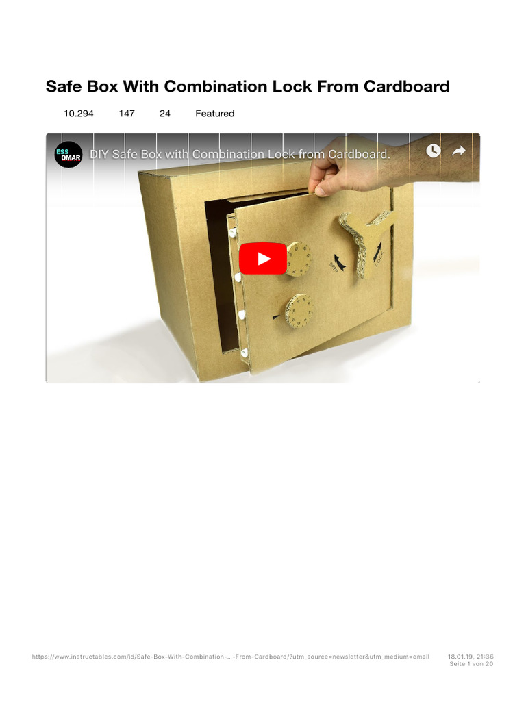 Safe Box With Combination Lock From Cardboard - 11 Steps (With Pictures ...