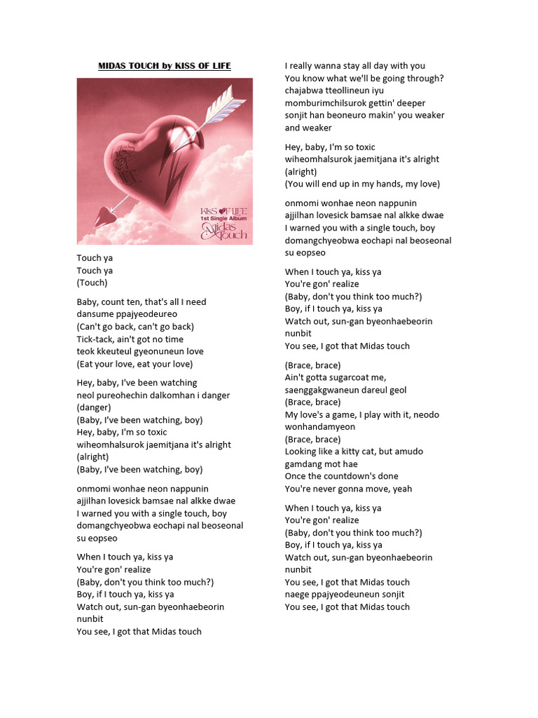 Midas Touch by Kiss of Life Lyrics | PDF