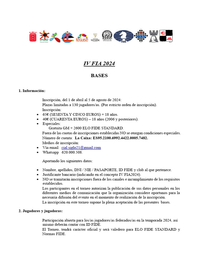BASES OPEN FIA Lanzarote 2024 | PDF
