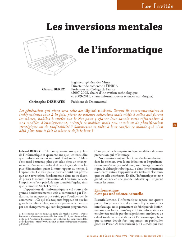 Les Inversions Mentales de Linformatique | PDF