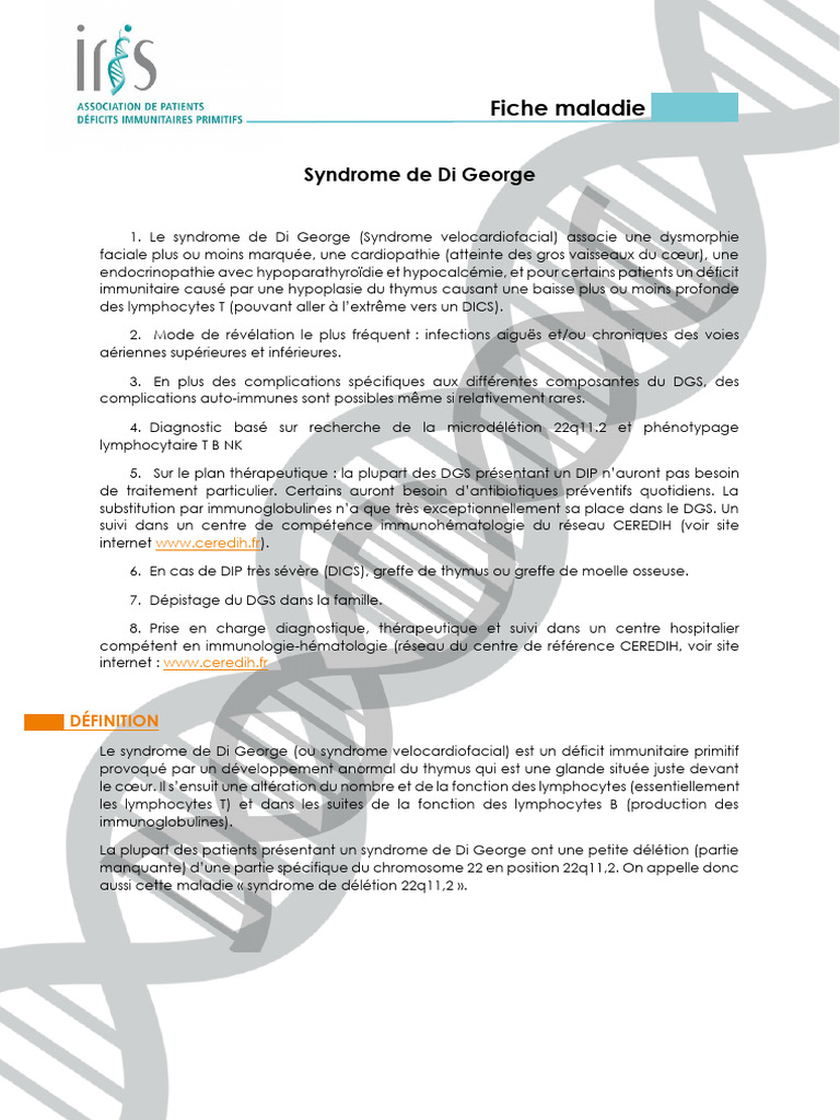 Syndrome DiGeorge | PDF | Science & Mathematics