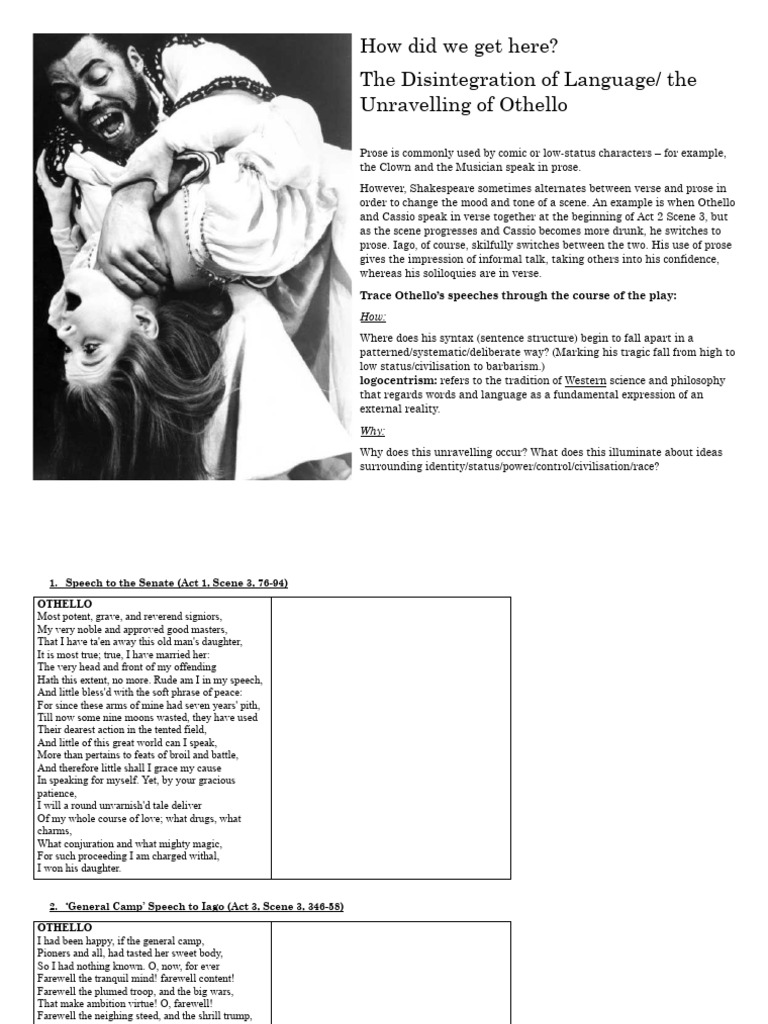 Disintegration of Othello's Language | PDF