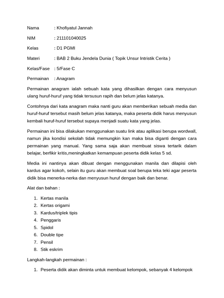 Game Anagram B Indo Kls 5 Sd Pdf