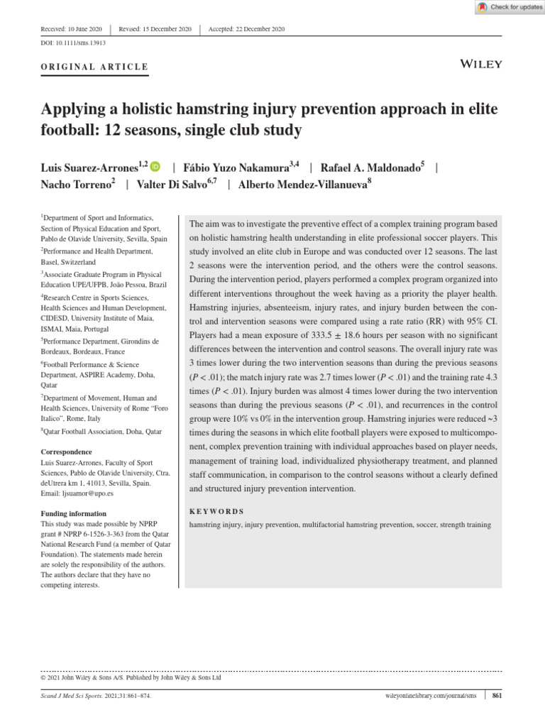 Applying a holistic hamstring injury prevention approach in elite