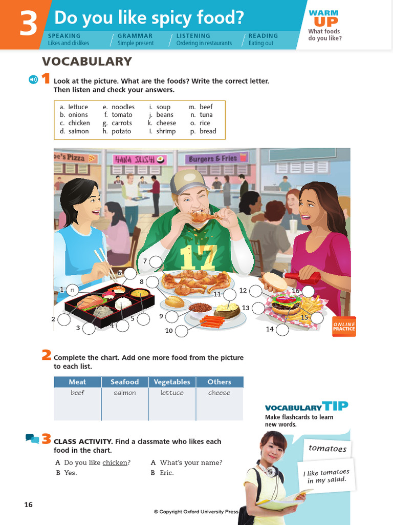 Unit 3 - Do You Like Spicy Food - SC1 | PDF | Lunch | Meal