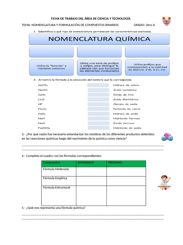 Ficha de Trabajo Del Área de Ciencia y Tecnología | PDF