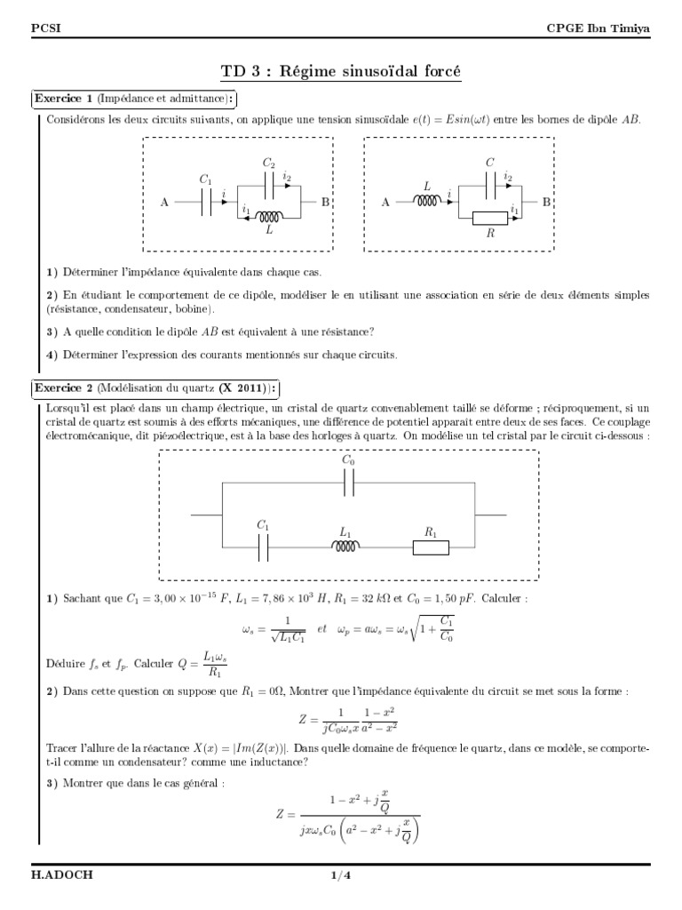 TD 3 Forcé | PDF