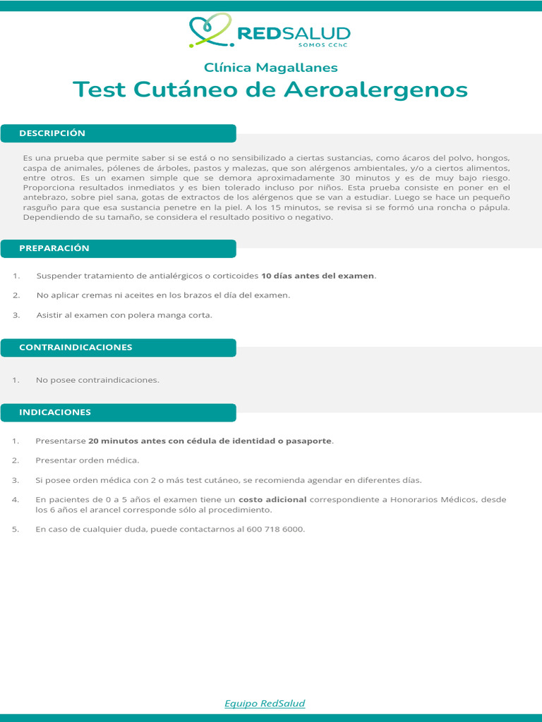 Mag-Test Cutaneo de Aeroalergenos | PDF