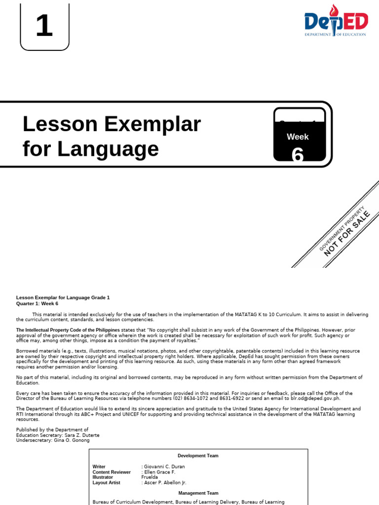 LE Language1 Q1 Week6 v.2 | PDF