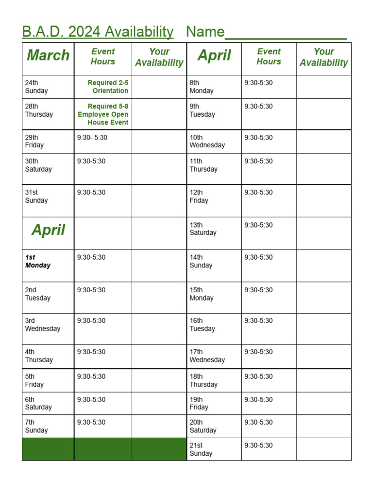 2024 baby animal days availability sheet pdf