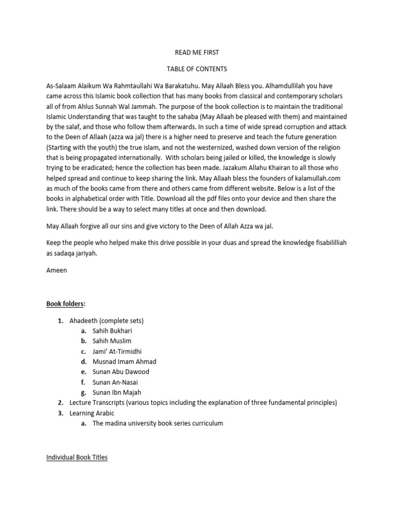 01 Aa Read Me First Table of Contents | PDF