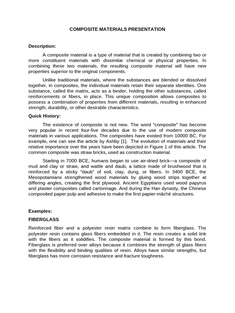 Composite Materials Notes | PDF