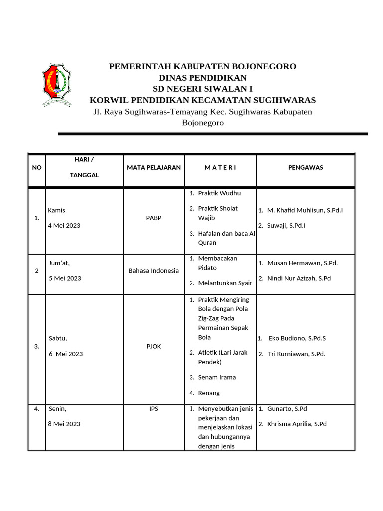 Jadwal Ujian Praktik Pdf