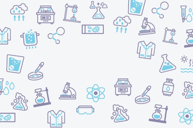 Blue Illustrated Laboratory Presentation (60 X 40 CM) | PDF