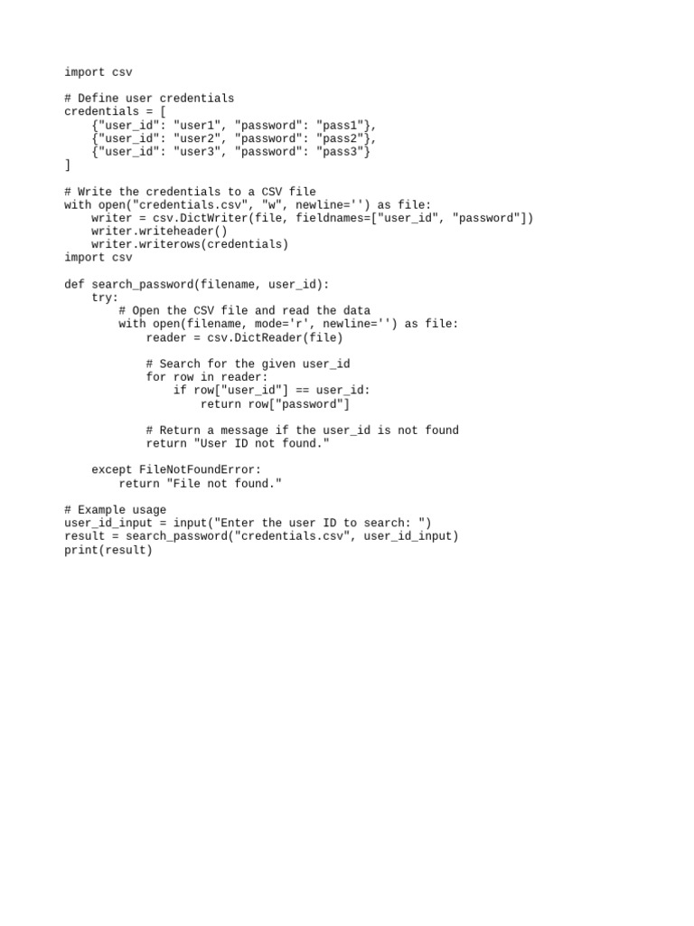 CSV File | PDF