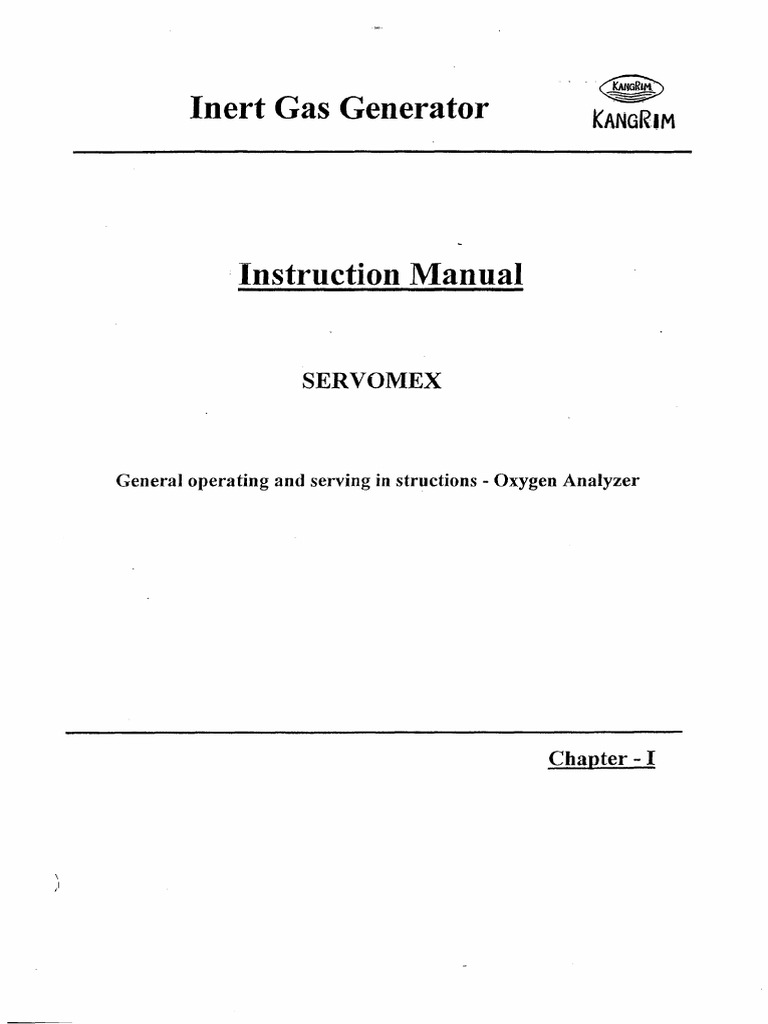 Inert Gas Generator Instruction Manual - Oxy Analyzer Calibration | PDF