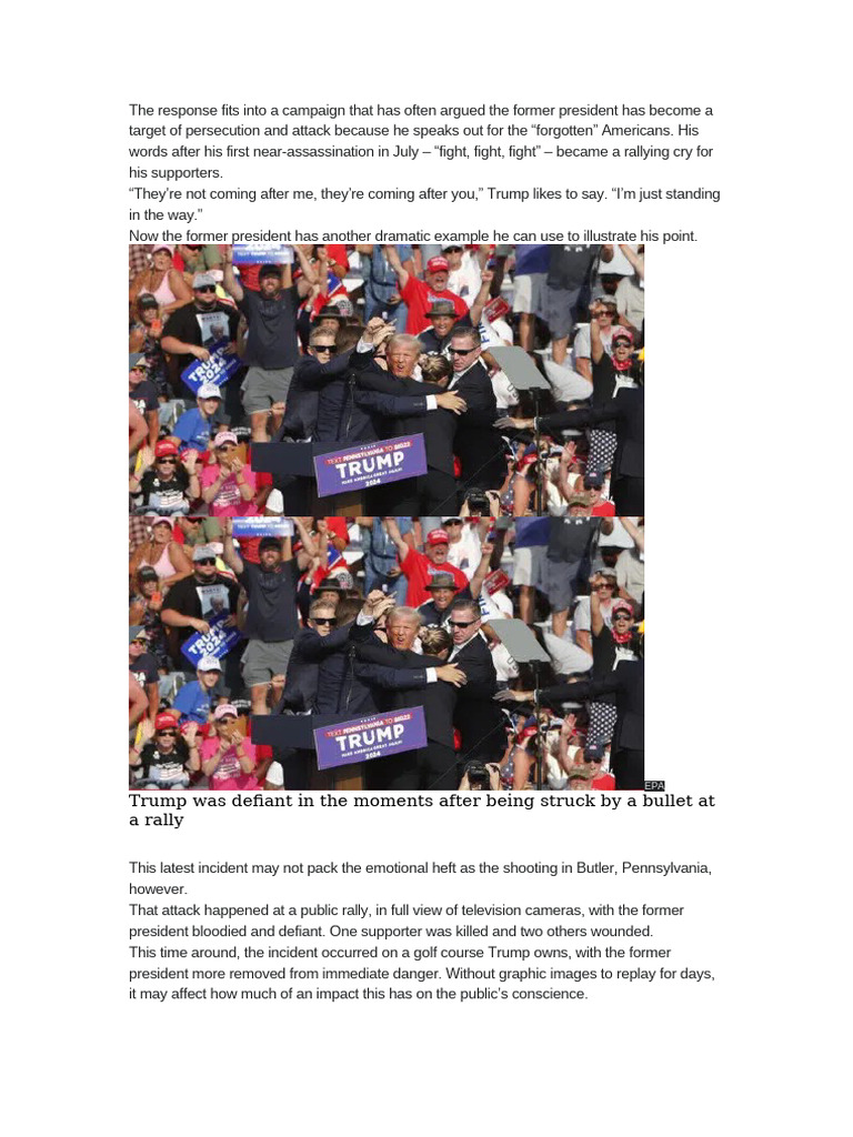 Trump Was Defiant in The Moments After Being Struck by A Bullet at A ...