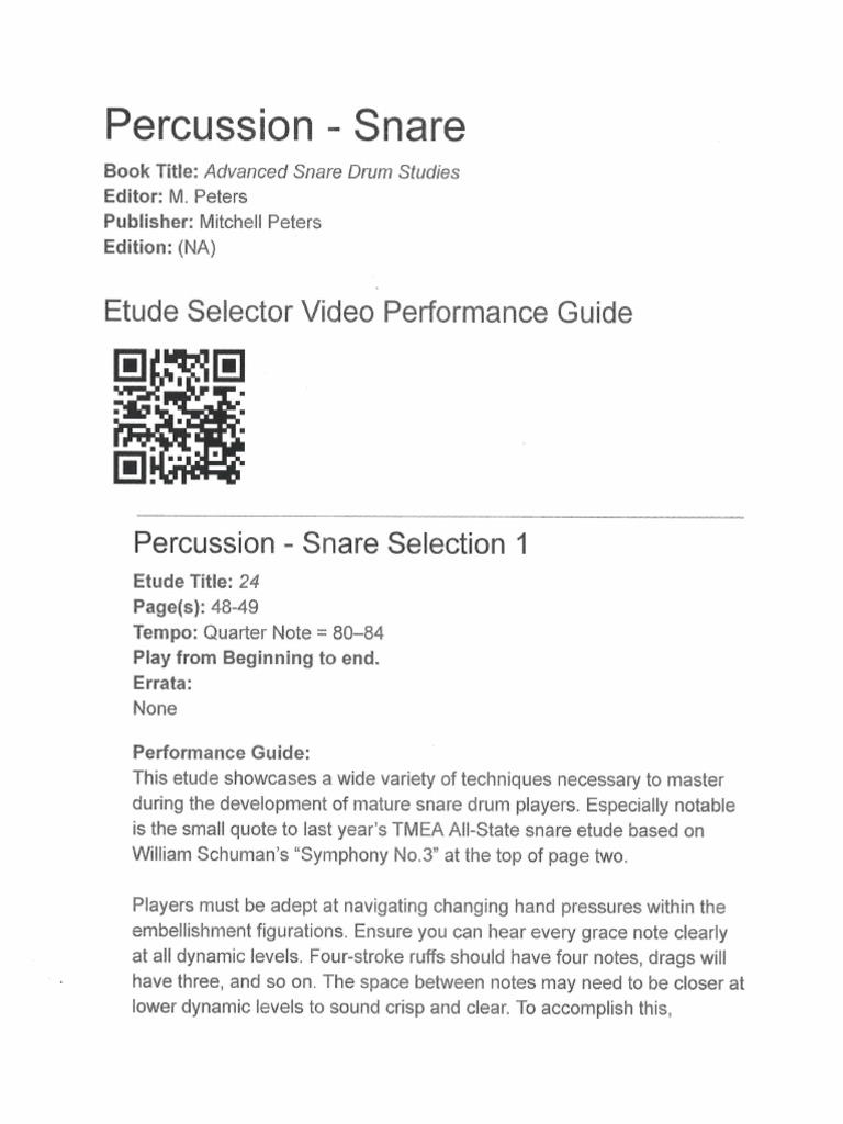 Snare All Region Etudes | PDF