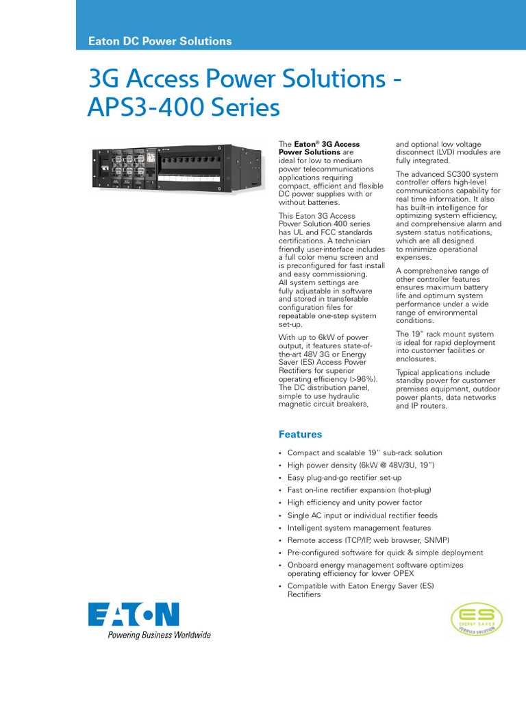 Eaton Aps3 3g Ul Series Datasheet en | PDF