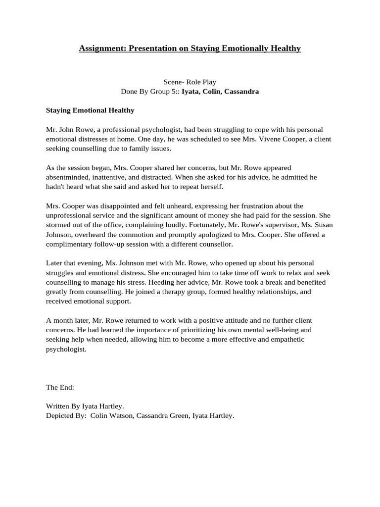 Role Play Presentation Document Pdf