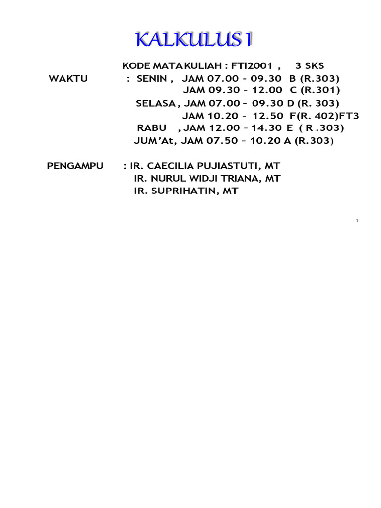 Materi Kalkulus 1 Pdf