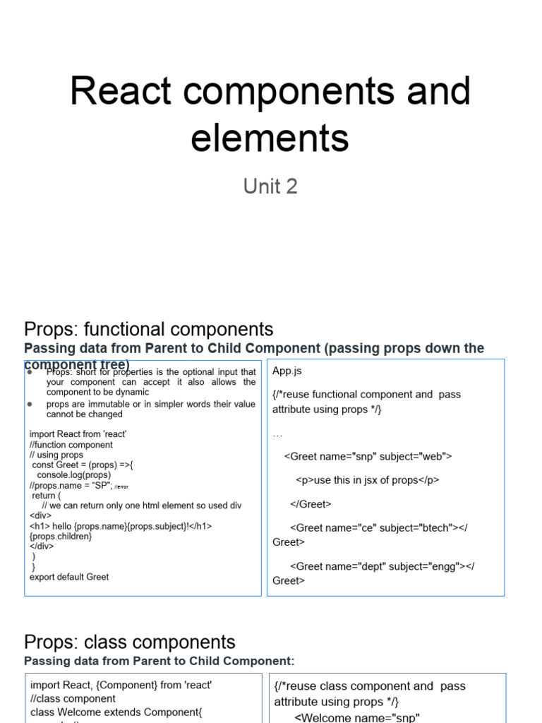 Unit2_React Components and Elements_OLD | PDF