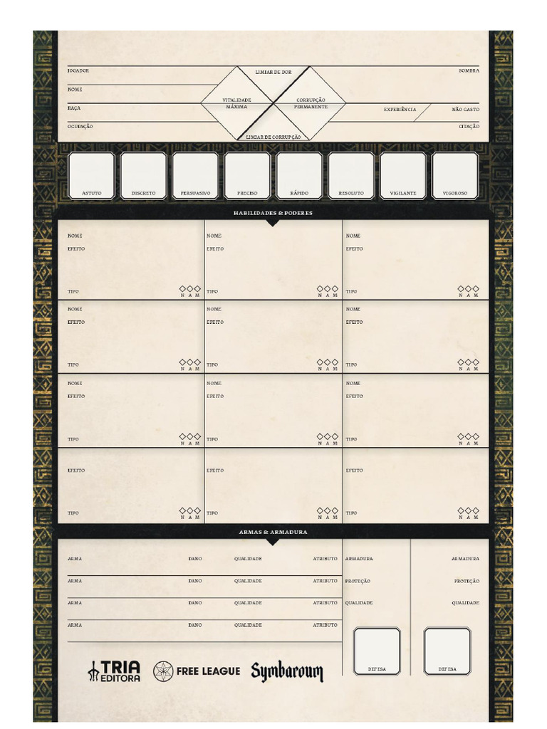 Ficha Symbaroum | PDF