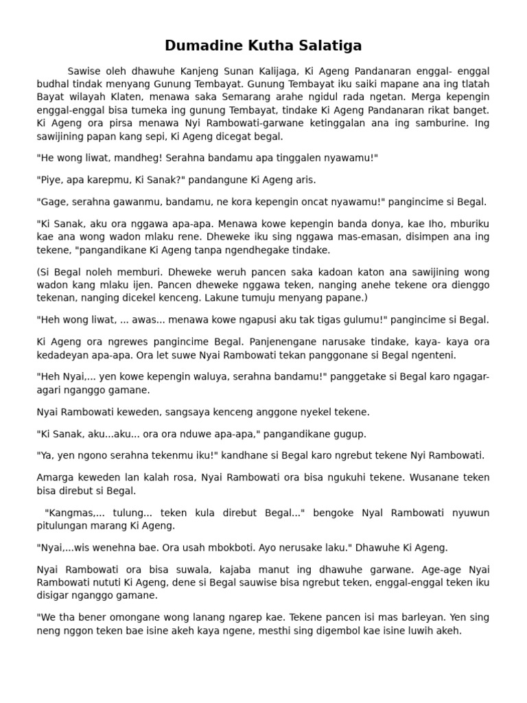 Dumadine Kutha Salatiga | PDF