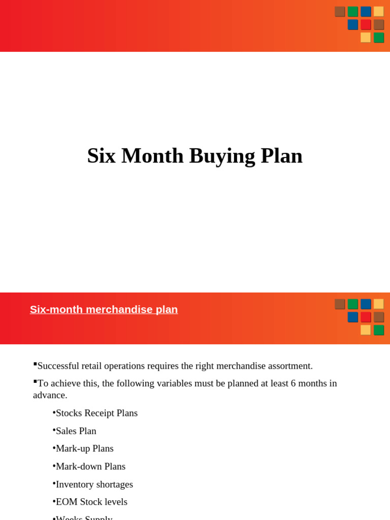 Six-Month Retail Buying Plan Guide | PDF | Merchandising | Law
