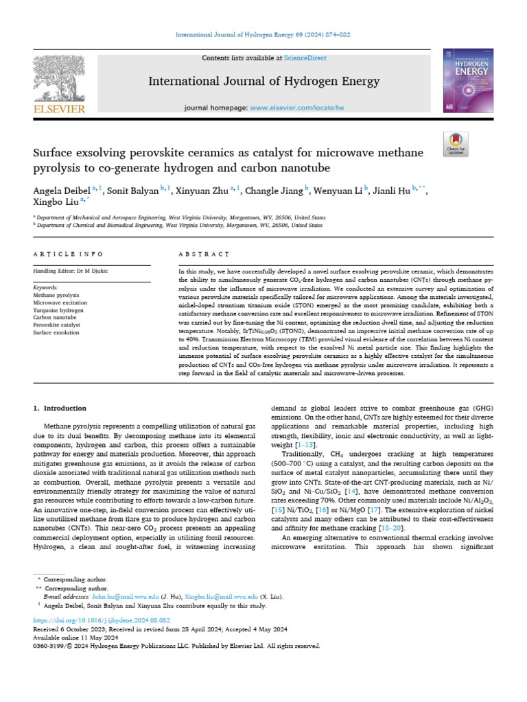 2024 - Surface Exsolving Perovskite Ceramics As Catalyst For Microwave ...