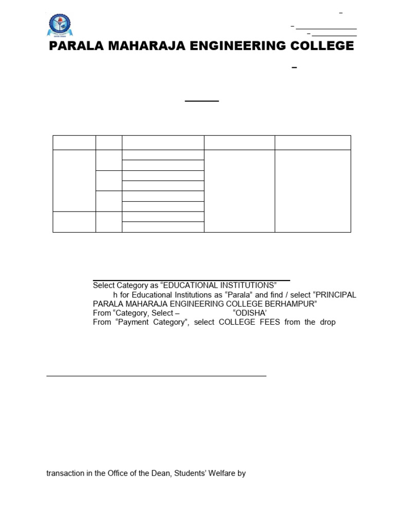 Deposit of Fee For The AY 2024 25 | PDF