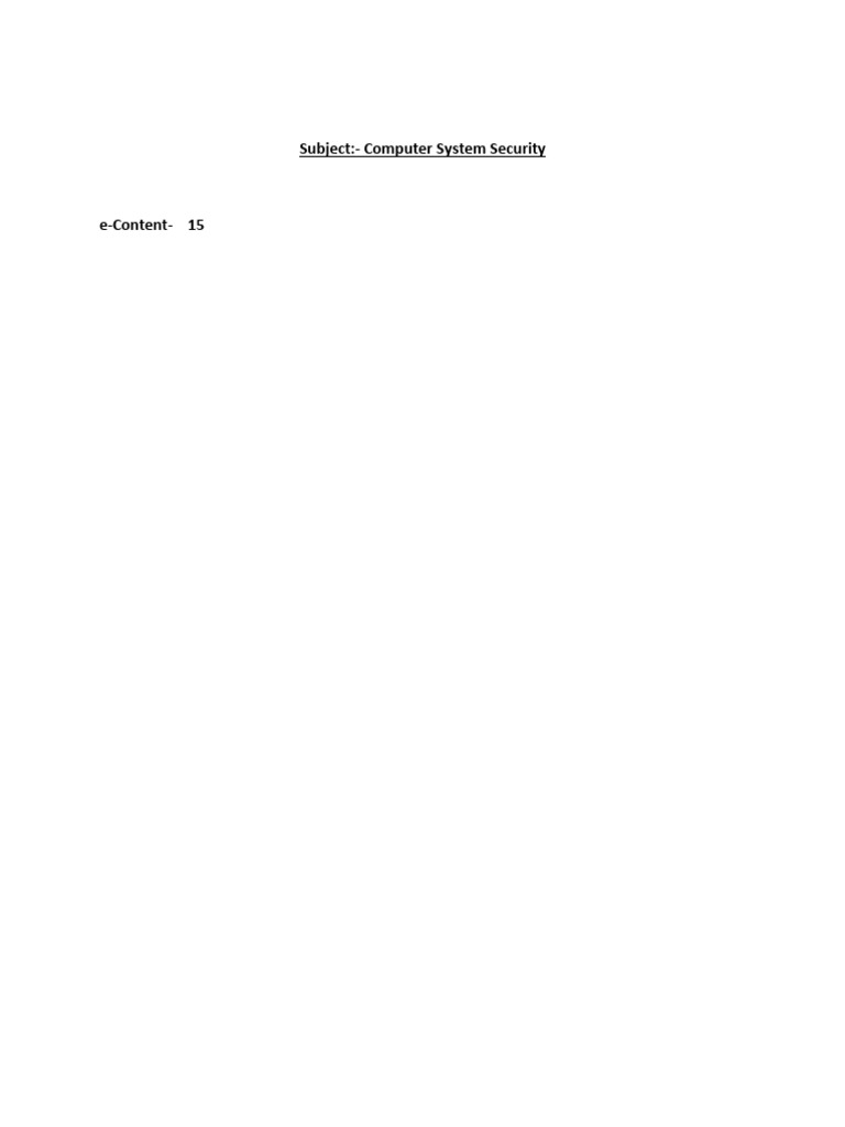 L15 Computer System Security (Purpose) - 4 | PDF