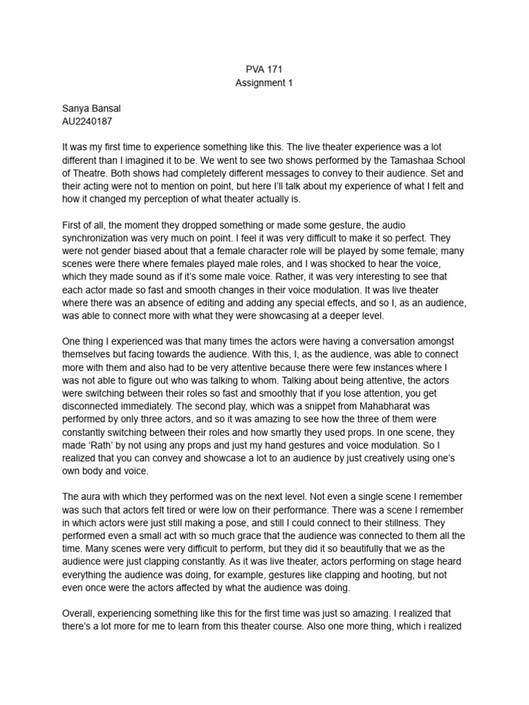 PVA 171 - Assignment 1 - Sanya Bansal | PDF