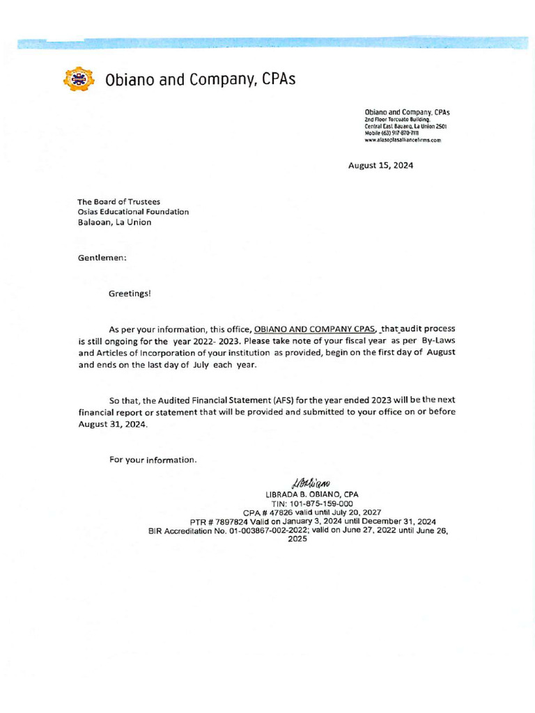 Audited Financial Statement Attachment File | PDF