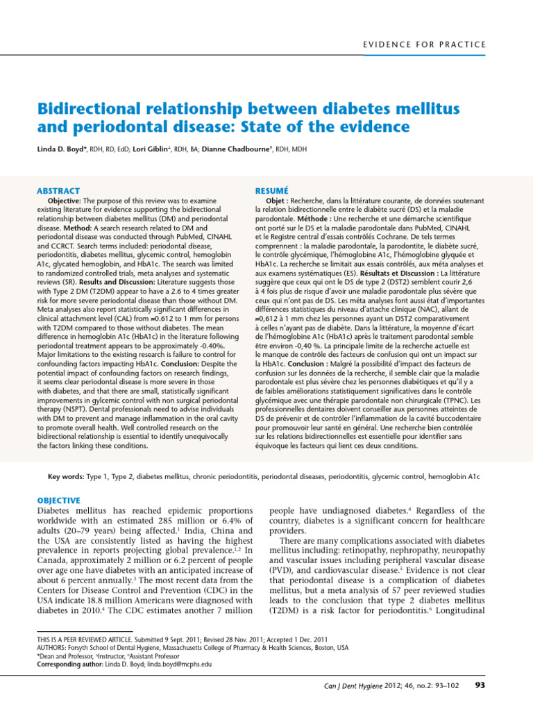 Bidirectional Relationship Between Diabetes Mellitus | PDF