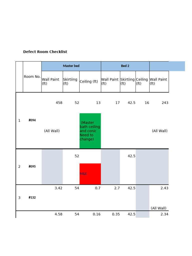 Renovation Room Detail Measurement | PDF