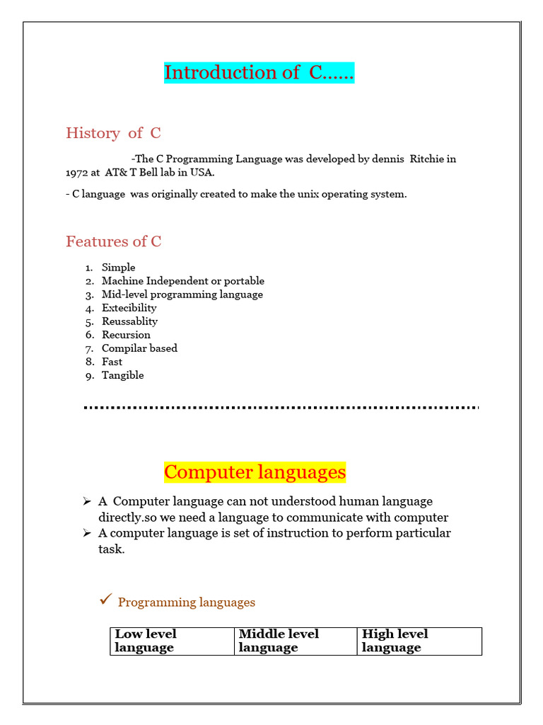  c programming notes pdf