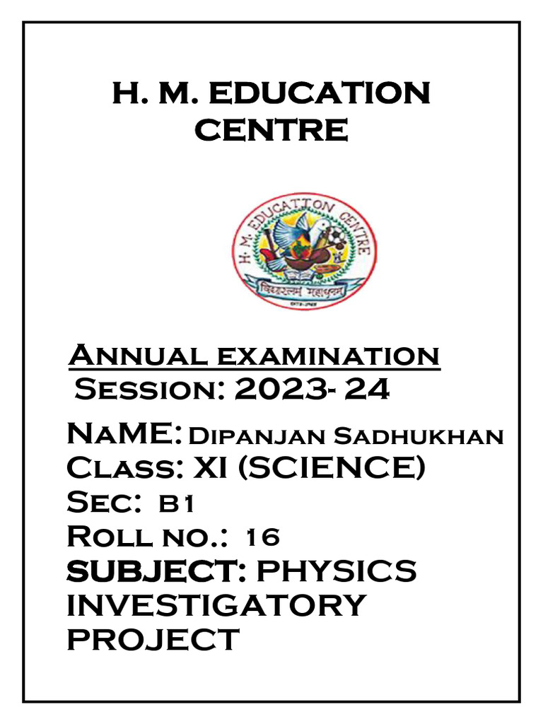 Practical investigatory project pdf