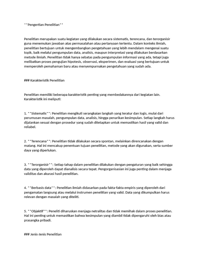 Pengertian penelitian pdf